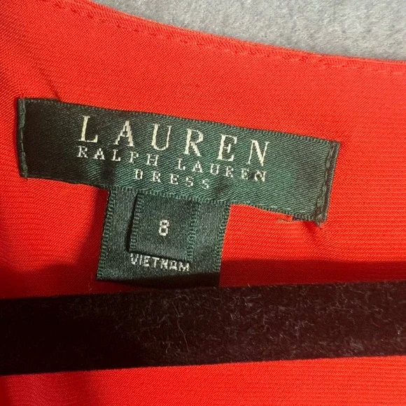 Lauren Ralph Lauren Dress Size 8 Surplice Ruched Sleeveless Sheath V-Neck - Picture 2 of 7